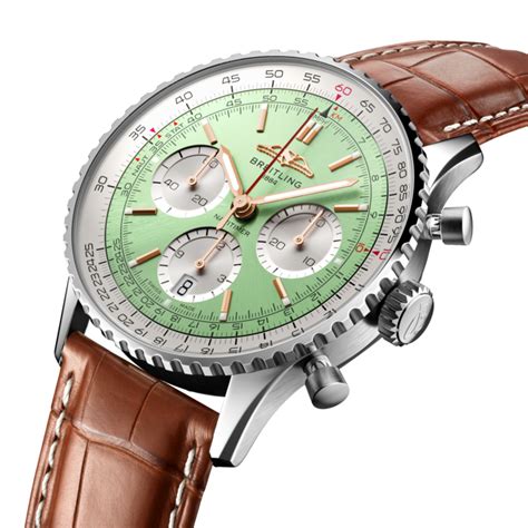 breitling navitimer automatic 41mm stainless steel - green|breitling navitimer chronograph 41 review.